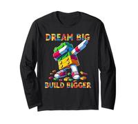 Dream Big Build Bigger Funny Blocks Bricks Master Builder Long Sleeve T-Shirt