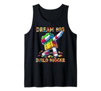 Dream Big Build Bigger Funny Blocks Bricks Master Builder Tank Top