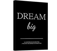 Dream Big Canvas Inspirational Quotes Wall Art -Motivational Dream Quote Poster Art Wall Decor Framed for Office Bedroom Living Room- 12"x16"