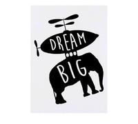 'Dream Big Elephant' Temporary Tattoo - Water Resistant, Skin-Safe, Non-Toxic Transfer (TO00075761)