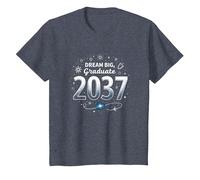 Dream Big, Graduate 2037 Celestial Celebration T-Shirt, Kids, Heather Blue, 8 Years