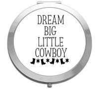 Dream Big Little Cowboy Statement folding compact pocket mirror - rose gold round circle shape
