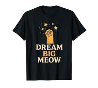 Dream Big Meow Cute Cat Paw Stars Funny Cat Lover T-Shirt