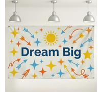 Dream Big Motivational Wall Backdrop, Colorful Arrowhead Star Pattern Photography Background, Inspirational Indoor/Outdoor Decoration for Events and Celebrations 71x43 Inch