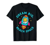 Dream Big Reach Space Chibi Spaceship Astronaut Kids Youth T-Shirt