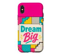 Dream Big Retro 80s 90s Inspirational Motivational Design Case for iPhone X/XS