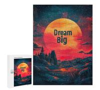 Dream Big Sunset: Seasonal Gift, 500 PCS Decorative Wooden Puzzle, for Screen-Free Relaxation at Home