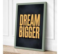 Dream Bigger Minimalist Canvas Wall Art Print 24x16 Inch (61 x 41 cm)