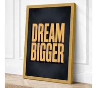 Dream Bigger Minimalist Canvas Wall Art Print 36x24 Inch