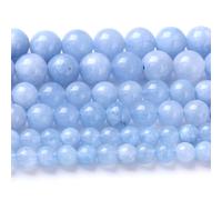 Dream Blue Chalcedony Stone Beads Gemstone Round Crystal Energy Jade for Jewelry Making DIY Bracelet Necklace Jewelry Making 1 Strand 15.5inch 31PCS 12MM
