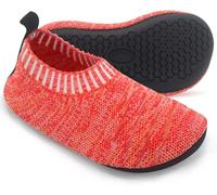Dream Bridge Adults Non-Slip Knit Slipper Socks Cosy Indoor Floor Work Socks with Rubber Soles Orange