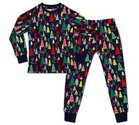 Dream Bridge Christmas Pyjamas Kids, Boys Girls Christmas Pajamas Kids Novelty Pattern Xmas Nightwear Long Sleeve Cotton Toddlers PJs 2 Piece Sleepwear 3 to 8 Years,Navy,5-6 Years