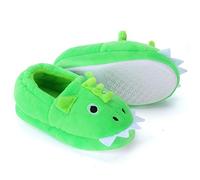 Dream Bridge Girls Boys Slippers Kids Unicorn Plush Warm Slipper Anti Slip Soft Winter House Shoes for Indoor Outdoor Activities,Green Dinosaur,8.5/9 UK Child