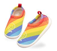 Dream Bridge Kids Beach Shoes Water Shoes Boys Girls Anti-Slip Swim Shoes Breathable Barefoot Aqua Skin Shoes for Children Pool Seaside Sport,Colorful Smile,8.5 UK Child