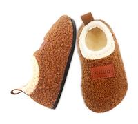Dream Bridge Kids Sherpa Fleece Slippers with Anti-Slip Sole for Boys Girls Brown-New,11/11.5 UK Child