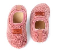 Dream Bridge Kids Sherpa Fleece Slippers with Anti-Slip Sole for Boys Girls Pink,11/11.5 UK Child