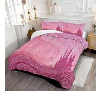 Dream Building Coverless Duvet Double - Cartoon Swirl All Season Duvet Cosy & Lightweight Quilt Washable Comforter with 1 Pillowcases 200x200cm, Pink