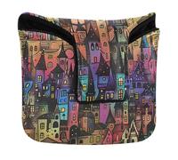 Dream Castle Animation Style Golf Mallet Putter Cover with Magnetic Closure Putters Headcovers for Mallets and Square PU Leather