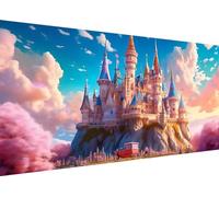 Dream Castle Diamond Painting kit Large 80x40in, Diamond Art for Kids 5D DlY Full Drill Round Gem Painting by Numbers Embroidery Crystal Art Crafts for Home Wall Decoration Gifts 200X100cm R-158