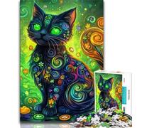 Dream Cat 1000 Pieces Jigsaw Puzzles for Adults And Teens,Stress Reliever Staycation Kill Time with Matching Poster And Trivia Sheet 38x26cm