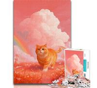 Dream Cat Jigsaw Puzzles 1000 Pieces for Adults Teens,Staycation Kill Time with Fully Interlocking Randomly Shaped Pieces 38x26cm