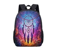 Dream Catcher 17 Inch Backpack Fantasy Enchanted Forest School Bag for Kids Teens Starry Night Boho Rucksack (17)
