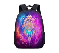 Dream Catcher 17 Inch Backpack Fantasy Enchanted Forest School Bag for Kids Teens Starry Night Boho Rucksack (06)