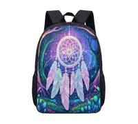 Dream Catcher 17 Inch Backpack Fantasy Enchanted Forest School Bag for Kids Teens Starry Night Boho Rucksack (01)