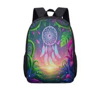 Dream Catcher 17 Inch Backpack Fantasy Enchanted Forest School Bag for Kids Teens Starry Night Boho Rucksack (02)