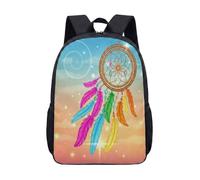 Dream Catcher 17 Inch Backpack Fantasy Enchanted Forest School Bag for Kids Teens Starry Night Boho Rucksack (09)