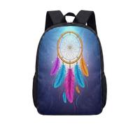 Dream Catcher 17 Inch Backpack Fantasy Enchanted Forest School Bag for Kids Teens Starry Night Boho Rucksack (08)