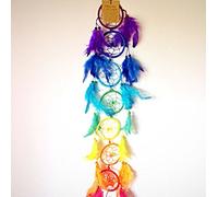 Dream Catcher 7 Chakras Traditional Handmade Vibrant Colours with Feathers