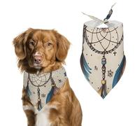 Dream Catcher and Moon Dog Bandana Triangle Pet Bandanas Adjustable Pet Scarf Breathable Comfort Dog Scarf Cute Soft Puppy Scarfs Washable Daily Handkerchief Cats Scarves