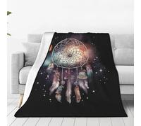Dream Catcher and Stars Throw Blanket for Couch, Plush Fuzzy Soft Flannel Blankets and Throws for Sofa, 40"x30" Bed Blankets for Travel Camping Chair, All Season Warm Fleece Blanket