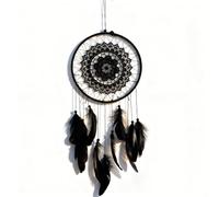 Dream Catcher Beautiful Home Decor 19.7×8.1 inch Cute Dreamcatcher with Bead Feathers Boho Crochet Lace Wall Hanging Dream Catcher Ornament Bedroom Party Decoration