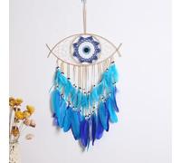 Dream Catcher, Boho Decor Evil Eye Dream Catchers for Room Wall Hanging, Feather Bead Dreamcatcher, Ornaments Decoration Craft Gifts for Home Bedroom Living Room Decor (4# - A)