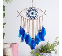 Dream Catcher, Boho Decor Evil Eye Dream Catchers for Room Wall Hanging, Feather Bead Dreamcatcher, Ornaments Decoration Craft Gifts for Home Bedroom Living Room Decor (1# - B)