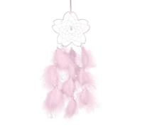 Dream Catcher, Boho Decor Flowers Dream Catchers for Room Wall Hanging, Feather Bead Dreamcatcher, Ornaments Decoration Craft Gifts for Home Bedroom Living Room Decor (Pink (with Lights))