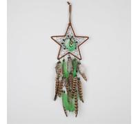 Dream Catcher, Boho Decor Green Dream Catchers for Room Wall Hanging, Feather Bead Dreamcatcher, Ornaments Decoration Craft Gifts for Home Bedroom Living Room Decor (Star)