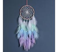Dream Catcher, Boho Decor Light Coloured Dream Catchers for Room Wall Hanging, Feather Bead Dreamcatcher, Ornaments Decoration Craft Gifts for Home Bedroom Living Room Decor (1# (Without Lighs))