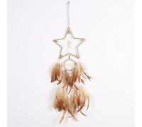 Dream Catcher, Boho Decor Shell Dream Catchers for Room Wall Hanging, Indian Style Feather Bead Dreamcatcher, Ornaments Decoration Craft Gifts for Home Bedroom Living Room Decor (Star)