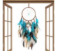 Dream Catcher - Boho Wall Ornament With 60cm Feathers | Handmade Hanging Dream Catcher | Retro Native American Decor For The S