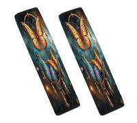 Dream Catcher Butterfly Car Seat Belt Cover Soft Comfortable Shoulder Seatbelt Pads Cover Seat Belt Pad for Suitable for Car Interior Accessorie