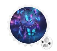 Dream Catcher Butterfly Purple 2 in 1 Magnetic Beer Bottle Opener Fridge Magnets Easy Storage Gift for Men Women White-Style
