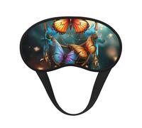 Dream Catcher Butterfly Sleep Mask for Side Sleeper, Blackout Sleep Eye Mask Comfortable Blindfold Eyeshade Soft Breathable Sleeping Mask with Elastic Strap Silk Eye Covers for Travel