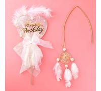 Dream Catcher Cake Topper - Feather Cake Toppers, Birthday Cake Toppers, 1ps Dream and Feather, Wedding Party Dessert Decoration, Birthday Party Supplies, for Boy Girl Baby Shower Supplies