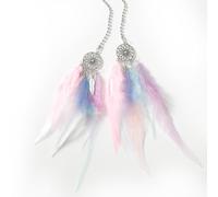 Dream Catcher Car Hanging Accessories - Crystal Feather Rear View Mirror Pendant for Women & Girls, Colorful Boho Car Charm Decorations, Bling Auto Interior Ornament for SUV, Truck, and Auto