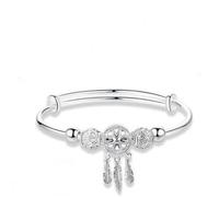 Dream Catcher Cuff Charm 925 Silver Bracelet Elegant Jewellery Wedding Ladies UK Elegant Design，Low Allergenic，Easy to Wear，Great Accessory