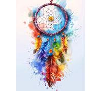 Dream Catcher Diamond Art Kits Adults, 5D Diamond Painting Feather Pattern Design, DIY Full Square Drill Dimond Painting, Crystal Art Kits for Adults Beginner for Home Wall Decor 36x48 Inch -yxy2506QM