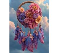 Dream Catcher Diamond Art Kits Adults,5D Feather Diamond Painting Kit for Beginner, DIY Crystal Art Crafts for Adults, Square Rhinestones Paintings Kits for Decor Gifts for Women 16x22inch -FZ2508617